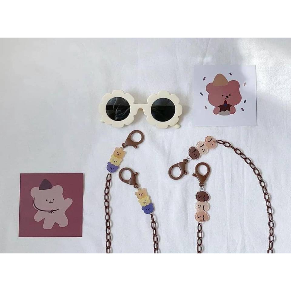 ²ᵀᵂᴼ ᴳᴵᴿᴸˢ 現貨  ▖熊熊咖啡系口罩鏈 𝟼款 兒童 配件 用品
