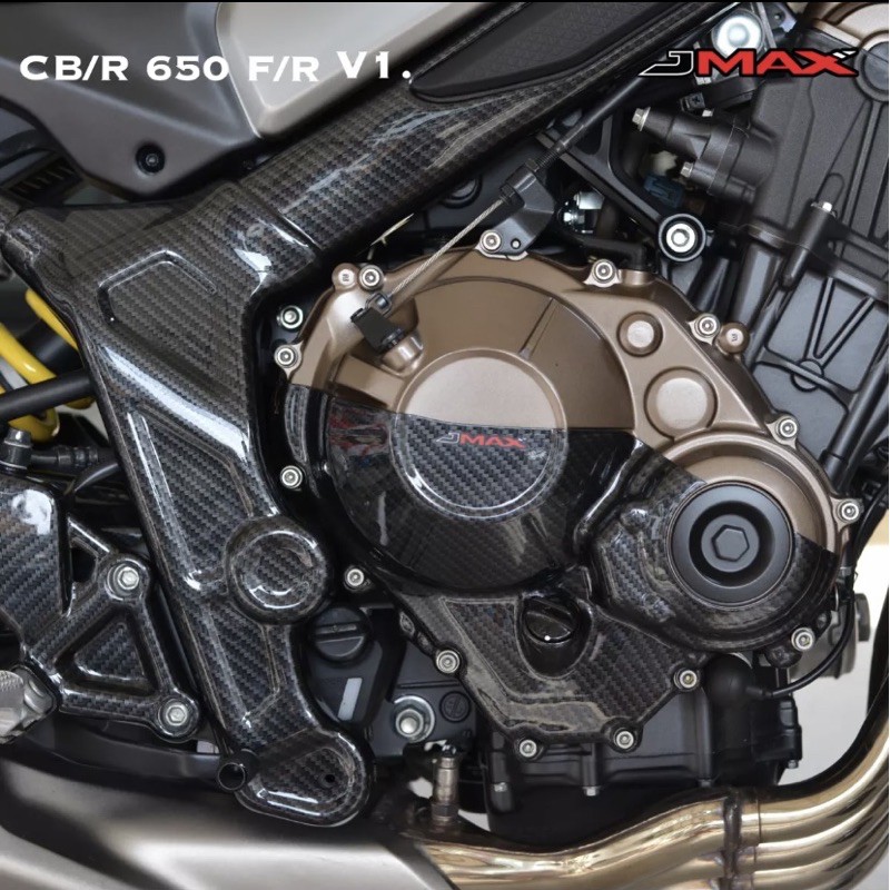Honda CB650R/CBR650R/CB650F/CBR650F  JMAX引擎護蓋 水轉印卡夢飾蓋(須預購)