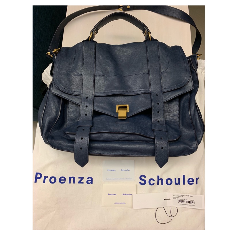 [9成新，現貨]Proenza Schouler PS1 D1 山羊皮革包 (大/午夜藍)