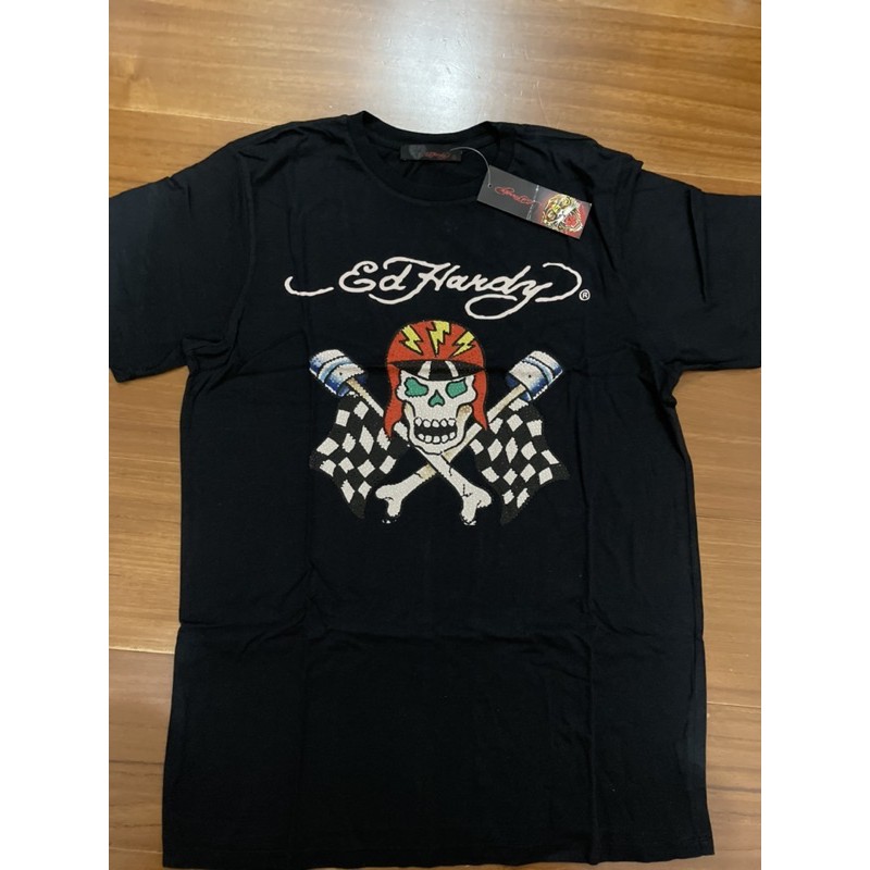 Ed hardy 水鑽骷髏賽車旗 經典款 特價出清 s號