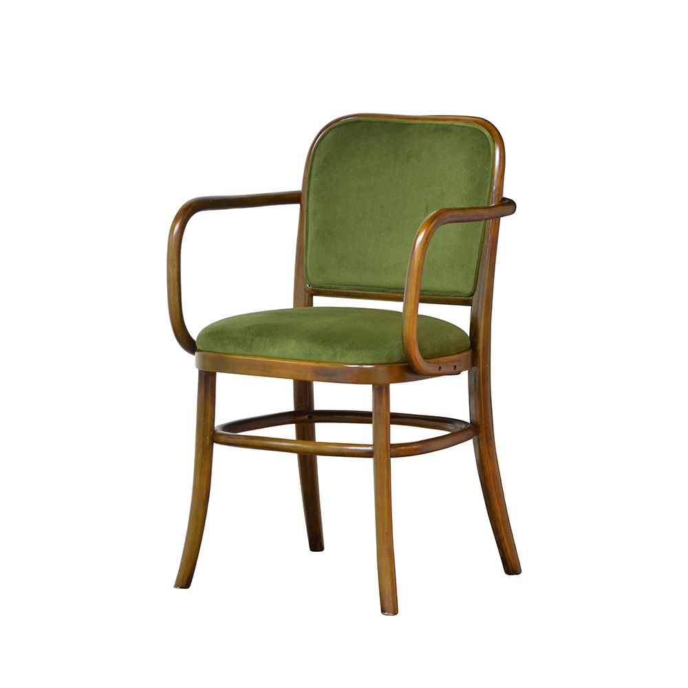 【YU Living】北歐復古風單人扶手餐椅 休閒椅 木椅(綠色) [折扣碼現折]