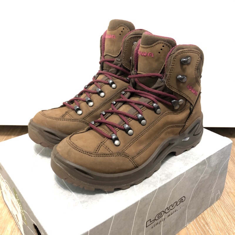 Lowa 中筒多功能健行鞋 防水 登山鞋 LW320945 Renegade GTX Mid 女4251 咖啡/桃紅色