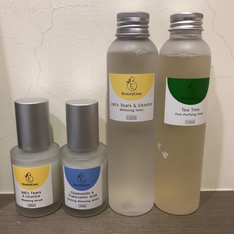 （二手）Beautyeasy | 薏仁甘草美白化妝水/精華液 茶樹毛孔超淨化油酯調理水 藍甘菊傳明酸美白舒敏精華液