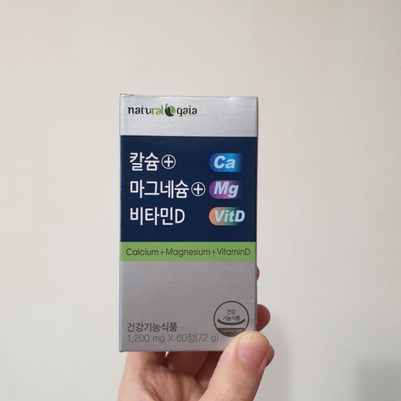 [MZKOREA]natural gaia 韓國 鈣+鎂+維生素D1,200毫克×60片（72克）2個月份