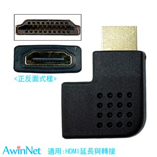 HDMI鍍金彎頭轉接頭HDMI A公對HDMI A母(左彎)