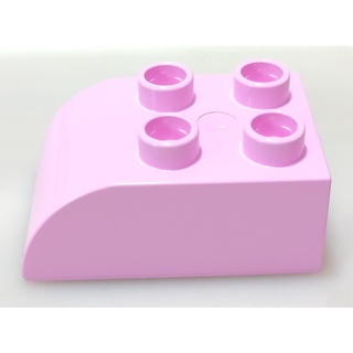 【得寶Duplo】粉紅色 2x3 正向 單弧 弧度磚 特殊磚 大顆粒 積木 [樂高玩家★正版LEGO]