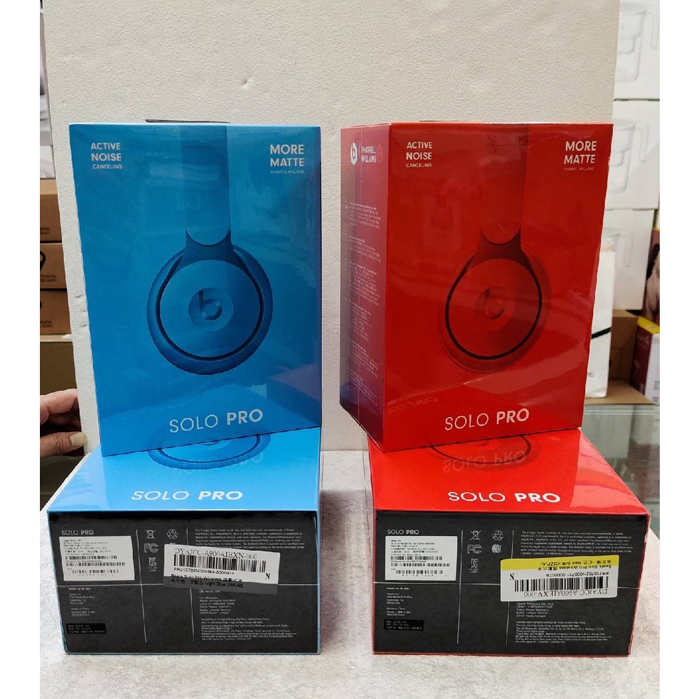 Beats Solo Pro Wireless 頭戴式降噪耳機-淡藍色&amp;紅色