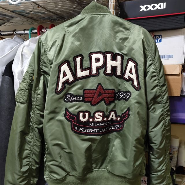 日版 ALPHA INDUSTRIES EMBLEM TIGHT 貼布 MA1 二手 L號