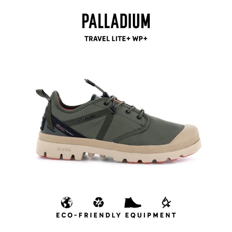DY• PALLADIUM OX TRAVEL LITE+ WP+ 軍綠 靴型 低筒 輕量快穿 男女 77338-308