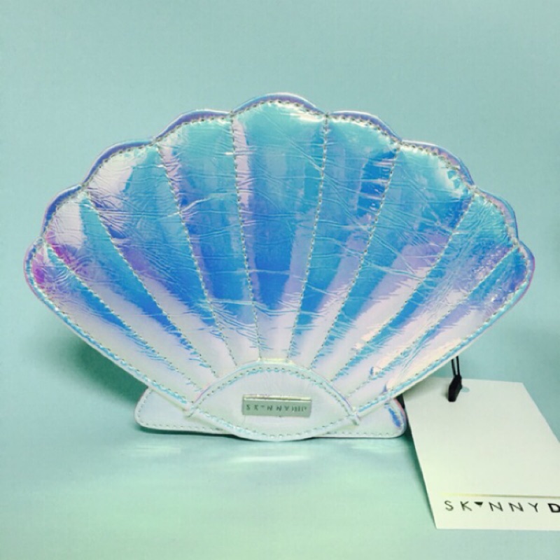 skinnydip Iridescent shell bag 五彩  雷射 貝殼包 側背 鏈條 手拿包