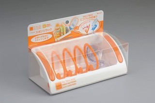 日本製 inomata 吸盤式菜瓜布架 廚房流理台置物架 多功能海綿洗碗精架 瀝水架 附吸盤