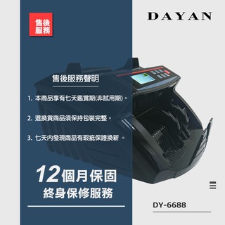 【大雁DAYAN】DY-6688 臺幣專用精準點驗鈔機(｜鋼琴烤漆｜LCD螢幕面板｜真人語音｜五磁頭｜贈外接顯示器｜)