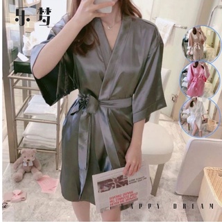 ☁☁棉眠家居生活☁☁韓春秋睡袍女 冰絲睡衣 浴袍 女生睡衣 流行睡衣居居家服 冰絲睡衣裙 冰絲 性感浴袍 家居服 睡衣
