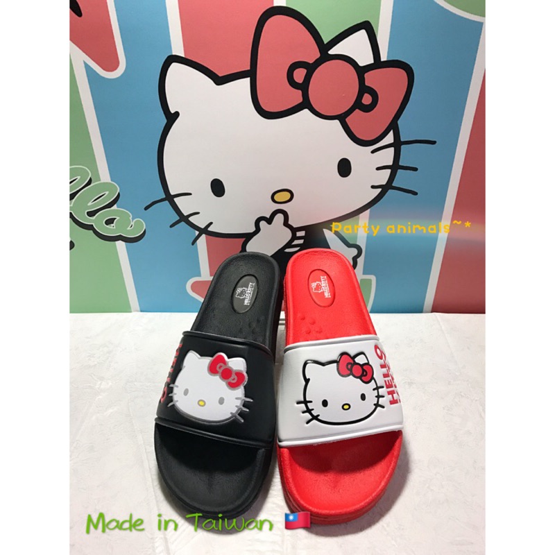 Hello Kitty 凱蒂貓 足弓按摩顆粒拖鞋 厚底拖鞋 防水拖鞋 台灣製造（白紅/黑色/36～40號）