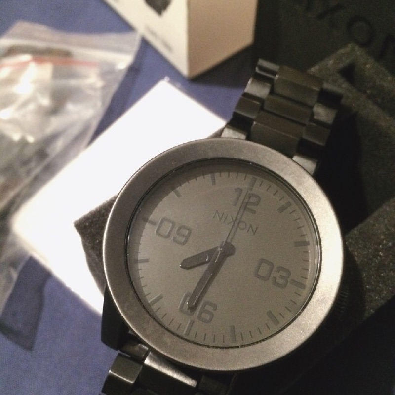 Nixon A2431062 黑色 手錶 大錶面 44mm 已換鐵錶帶 原錶帶還在