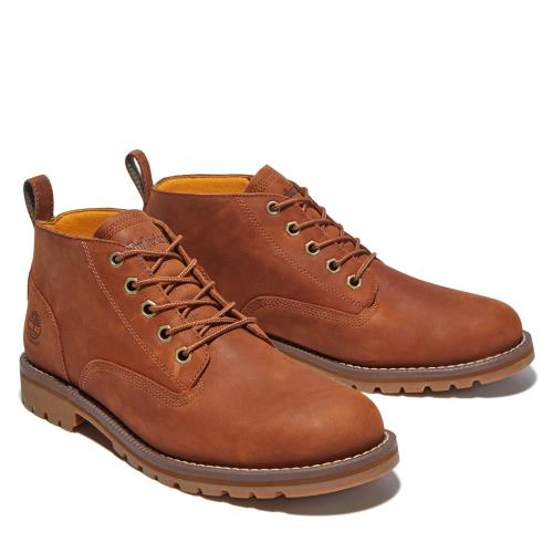 Timberland 男鞋 中棕色 REDWOOD FALLS 全粒面革 低筒 防水靴 A2BFY 橡膠 牛皮 休閒