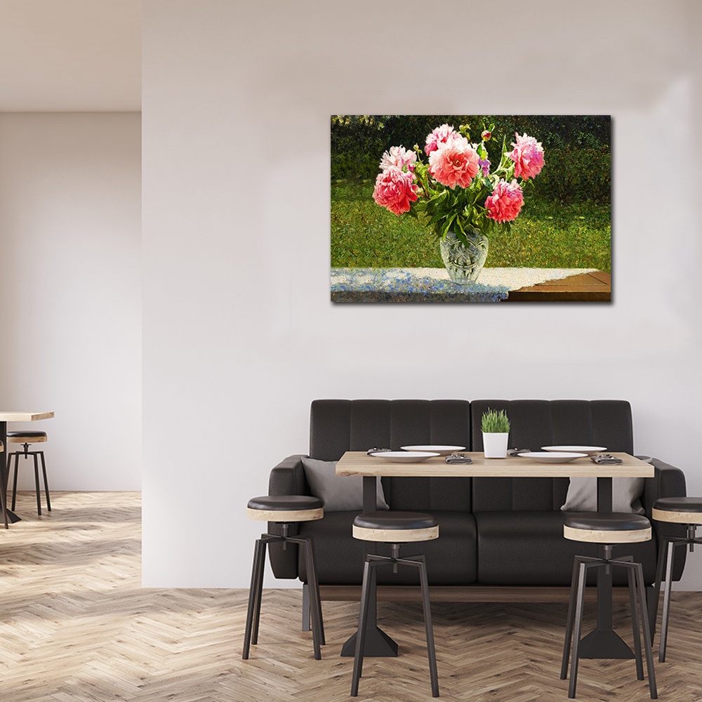 【御畫房】牡丹花 國家一級畫師手繪油畫60×90cm(VF-19)