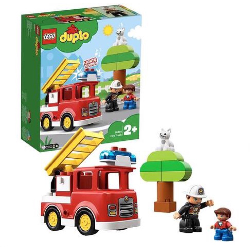 (二手）LEGO 樂高 Duplo 得寶系列 發光! 鳴聲 消防車 10901 益智玩具 積木玩具 男孩 車