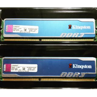 金士頓終保2Gx2 共4G散熱片版本 二手 頻率1600 DDR3 4G