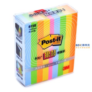 3M 臺灣 Post-it 狠黏可再貼標籤紙系列 815S 五色組合
