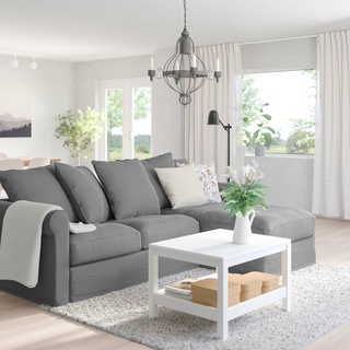 北歐風格IKEA宜家GRÖNLID三人座沙發轉角沙發附收納空間/L型沙發/灰色/二手八成新/原$29900特$15800