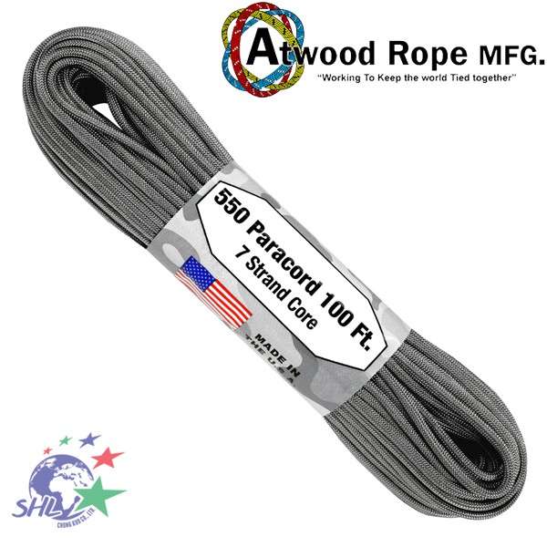 Atwood Rope 美國專業傘繩-灰墨色傘兵繩/ 100呎 - S23-GRAPHITE 【詮國】