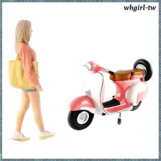 (whgirl) 樹脂娃娃模型 1/64 女性雕像,用於花園裝飾、火車、建築。