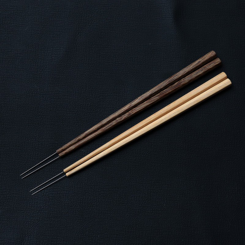 手工學習和果子工具菊針（一對）手工制作 和菓子練切工具針切菊工具 切筷針　木質