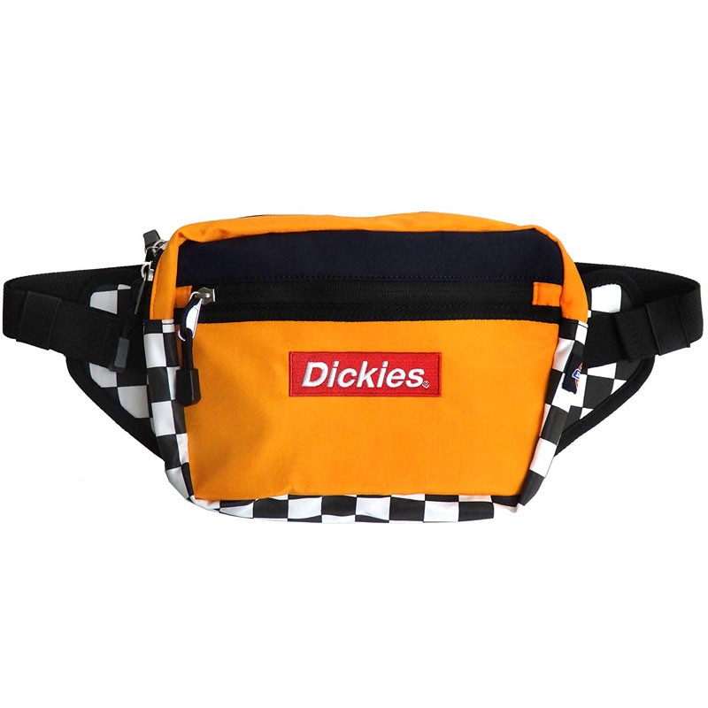 【DICKIES】日線 14063200 DK RETRO CHECKER WAIST BAG 棋盤格 側背包 (橘色)