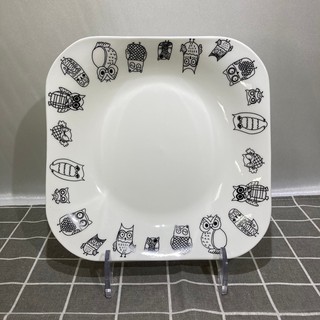 【普丁。食器】現貨 | 獨家 | 8.5吋貓頭鷹四方盤 餐盤 盤子  碗盤 瓷盤  餐具 陶瓷 瓷器