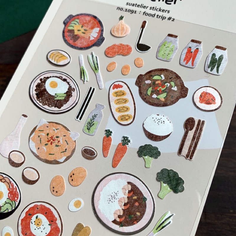 糖果星球 韓國手帳素材貼紙韓式料理 現貨 預購 蝦皮購物