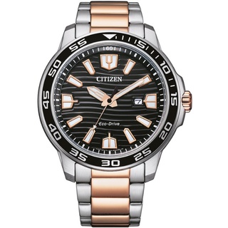 CITIZEN星辰 GENT'S 光動能水鬼波紋男錶44.5mm(AW1524-84E) 黑金色