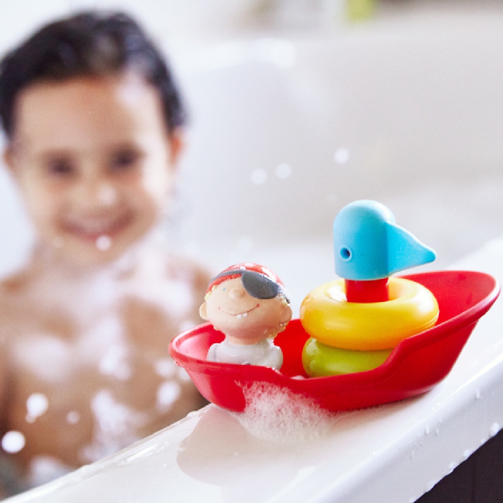 【德國HABA】套圈探險船 洗澡玩具 戲水玩具 浴盆玩具 浴缸玩具 幼兒玩水 泳池玩具 兒童玩水 童趣生活館總代理