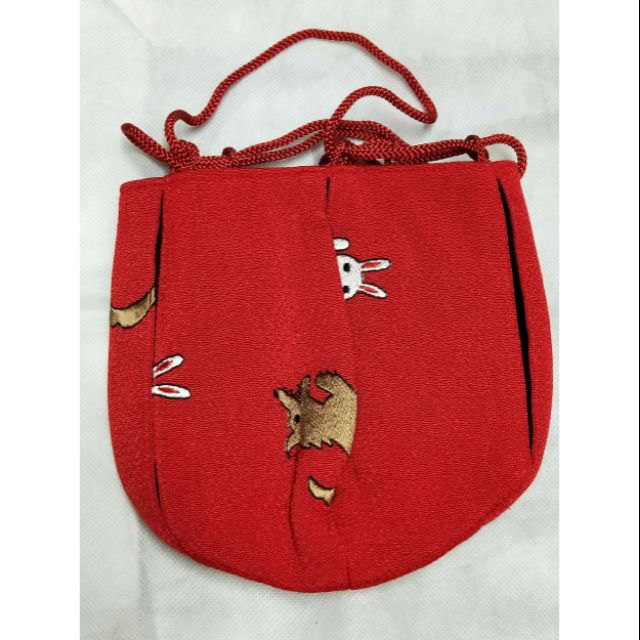 和風古典京都和服刺繡手袋大野狼小白兔 蝦皮購物