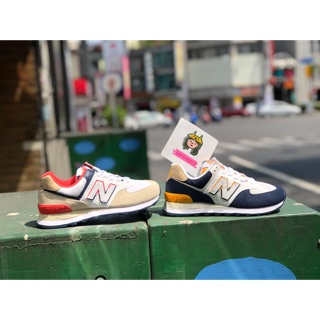 OH SHOES!👟 New balance 574 拼接 黃 藍 白 黃 藍 漸層 男女 情侶 休閒鞋 復古