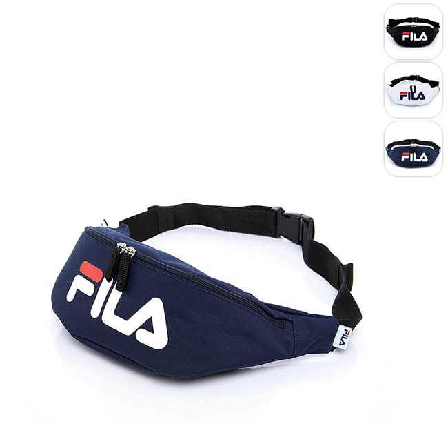 FILA LOGO WAISTPACK 黑 白 深藍 腰包 單車包 小包 台灣製 BWS-5102-BK