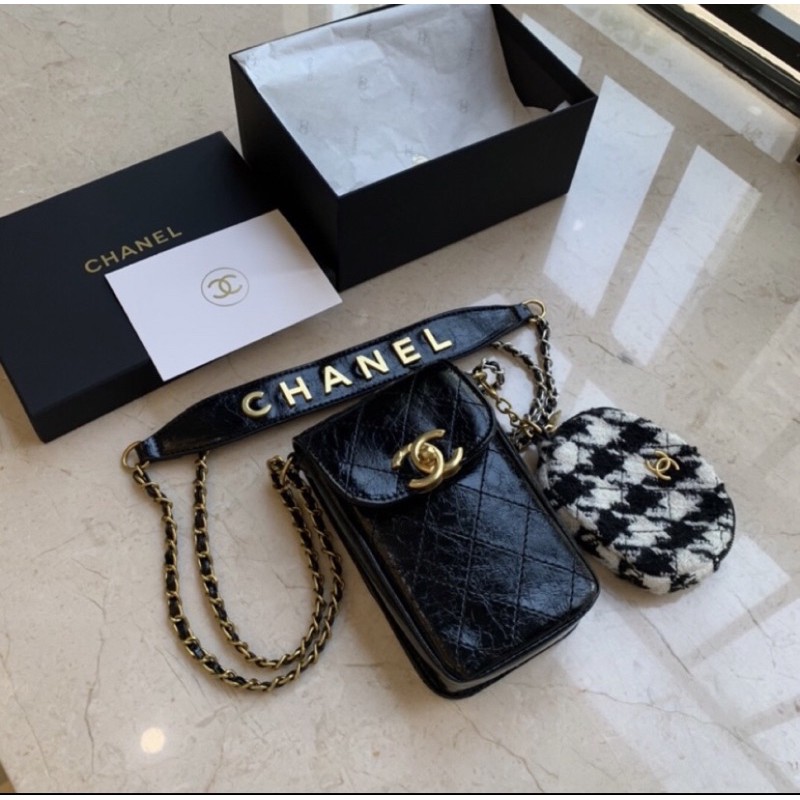 Chanel 香奈兒 小香專櫃vip gift中古包超級贈品手機包 零錢包 單肩 斜背 側背包 斜挎包