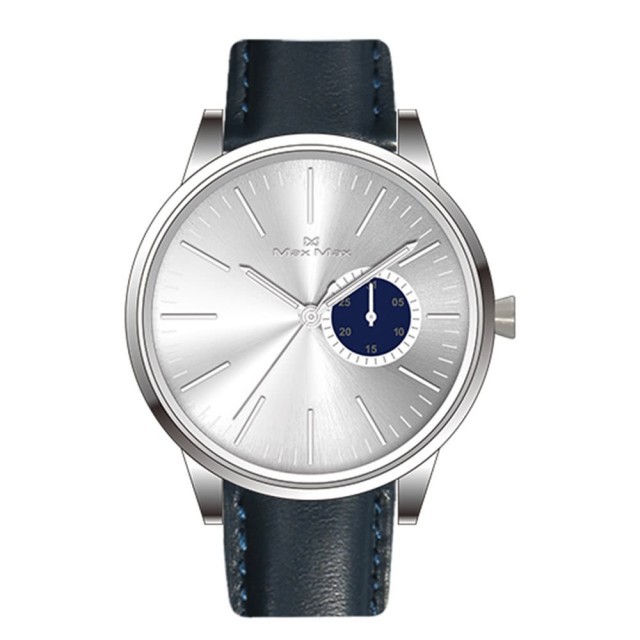Max Max 曲面水晶日期顯示風格腕錶-藍銀色36MM(MAS7035-M2)【ERICA STORE】