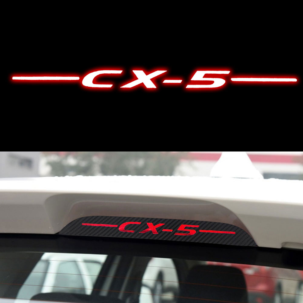 馬自達 Cx5 Cx-5 2015-2020 + 的碳纖維後剎車燈高位置信號燈警告貼紙