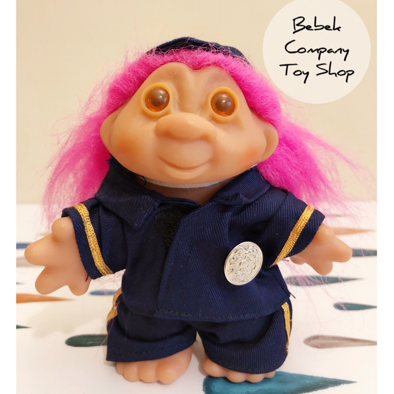 5吋 古董玩具 1986年 dam troll doll trolls 警察 丹麥 醜娃 巨魔娃娃 幸運小子 絕版玩具