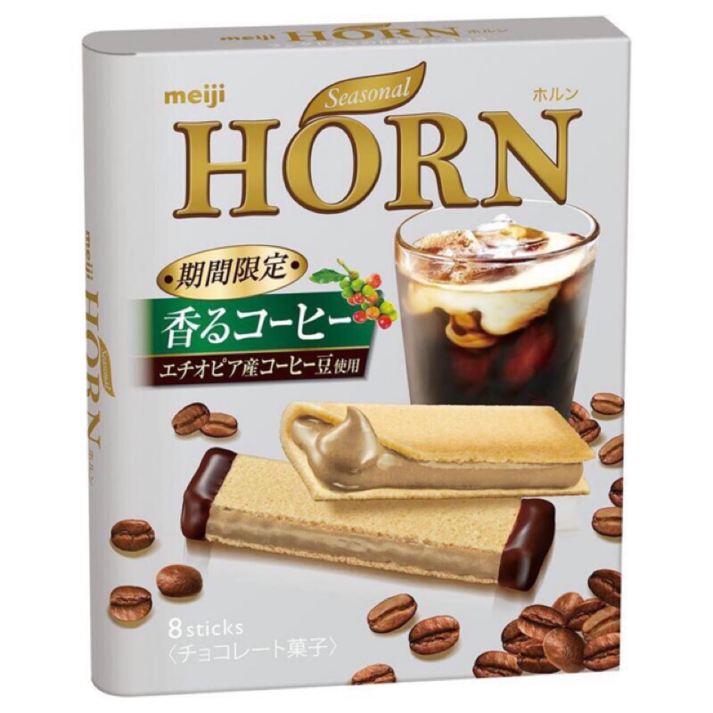 現貨 明治meiji Horn 咖啡 草莓 巧克力夾心餅乾 蝦皮購物