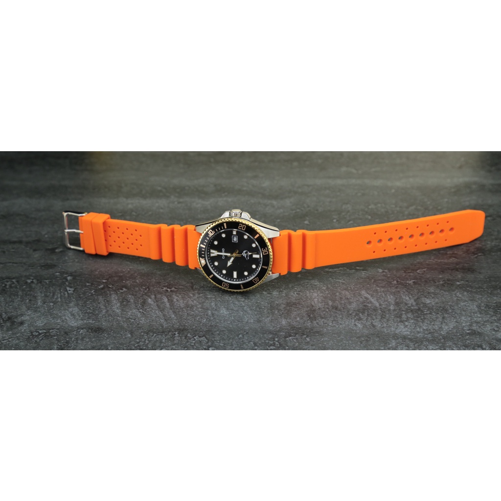 20mm 22mm 24mm 蛇腹式矽膠錶帶~超值高質感橘色替代原廠貨seiko  apple watch  潛水錶帶