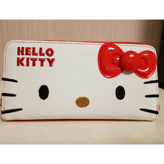Hello kitty蝴蝶結長夾(白色)
