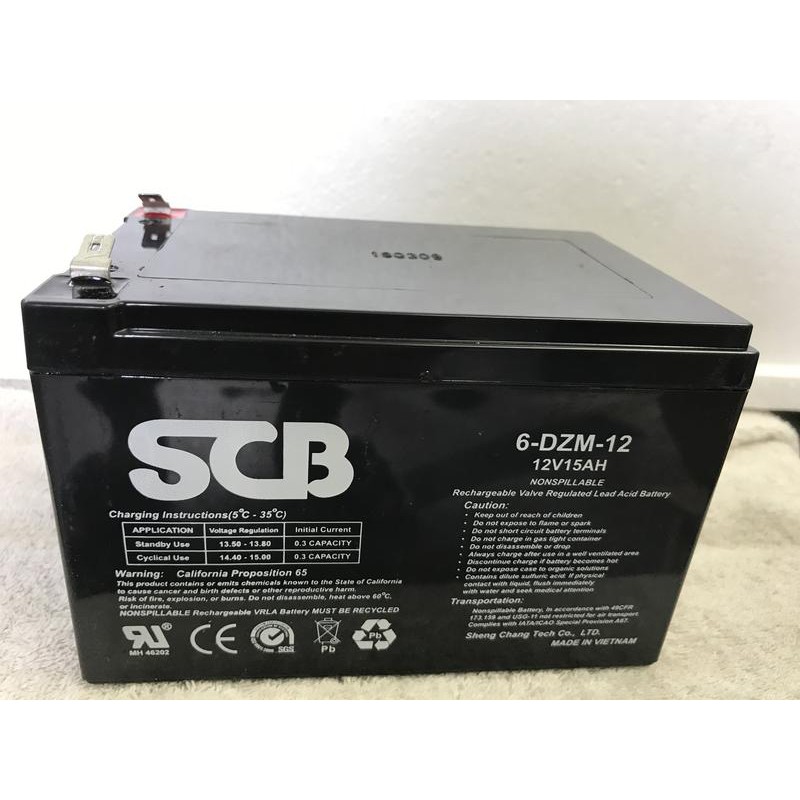 SCB15-12 6-DZM-12 鉛酸電池 12V 15Ah 代步車 電動機車 電動車 電池 鉛酸 電瓶 免加水
