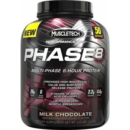 Muscletech Phase 8 頂級長效型  低熱量 乳清蛋白(4.6磅)巧克力