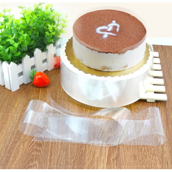 ★50/100入★33*6cm慕斯蛋糕透明軟圍邊/全透明PET環保塑料圍邊紙