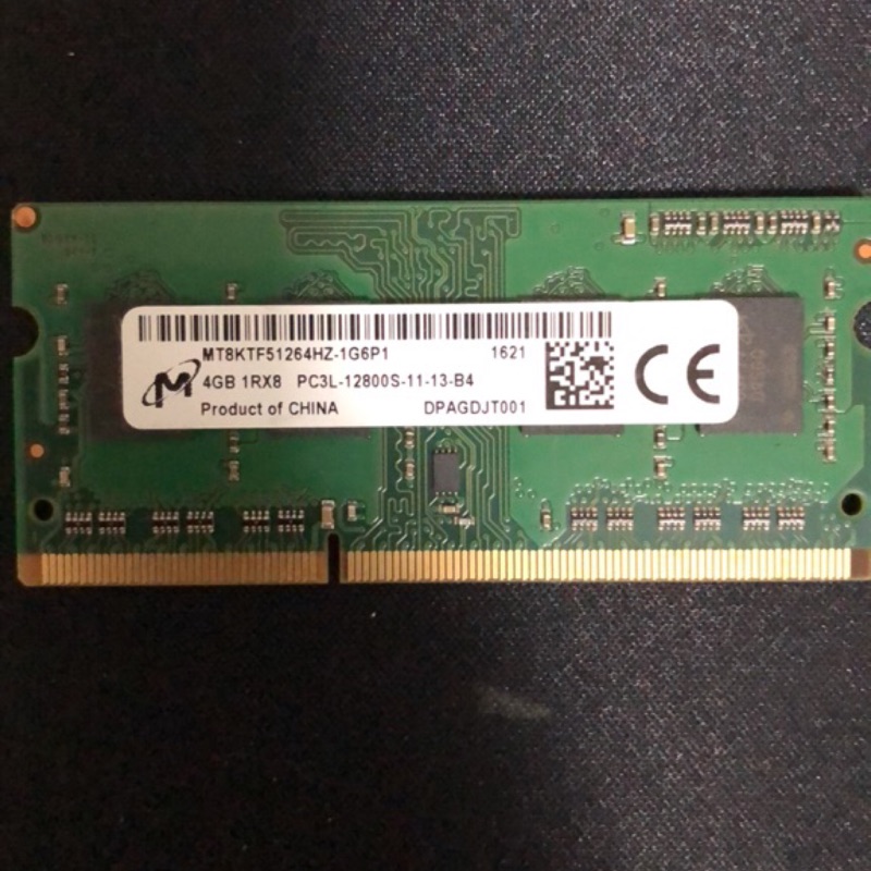 二手 Micron 美光 DDR3L 1600 4g 筆電記憶體 MT8KTF51264HZ-1G6P1