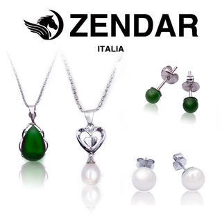 ZENDAR 年度設計師款 淡水珍珠 北美碧玉 墜鍊 耳環