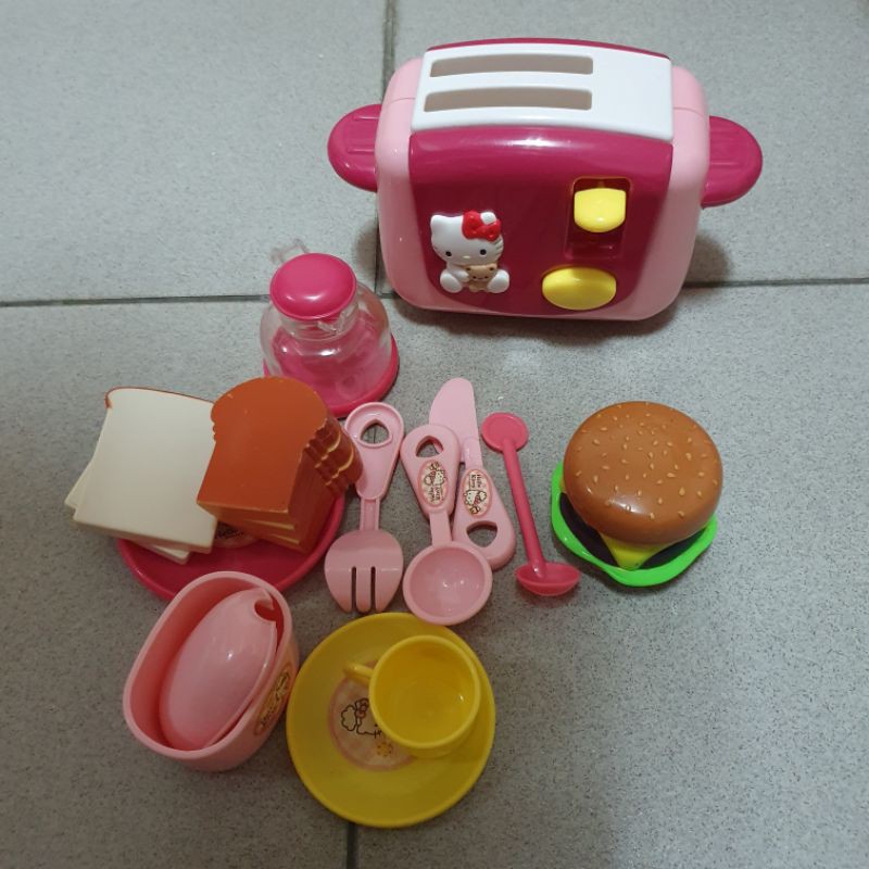 二手玩具 hello kitty 凱蒂貓玩具 烤麵包機玩具 土司機玩具 家家酒玩具