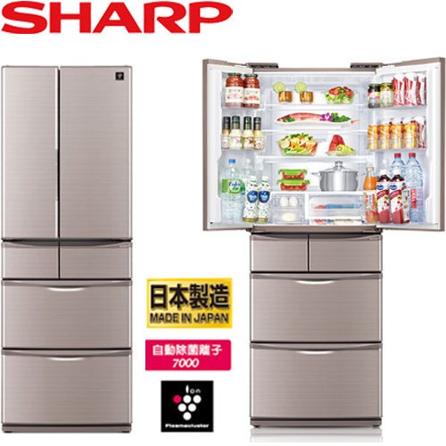 Sharp 夏普sj Xf47bt T 465l 變頻對開電冰箱六門日製 晶燦棕 蝦皮購物